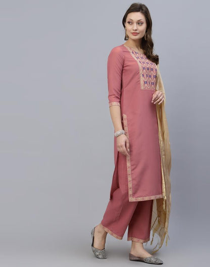 Light Pink Kurti With Pant And Dupatta | Leemboodi