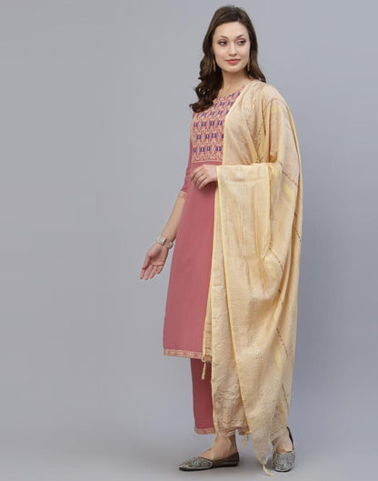 Light Pink Kurti With Pant And Dupatta | Leemboodi