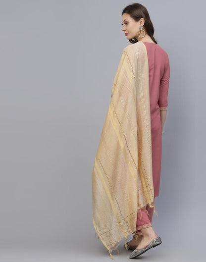 Light Pink Kurti With Pant And Dupatta | Leemboodi