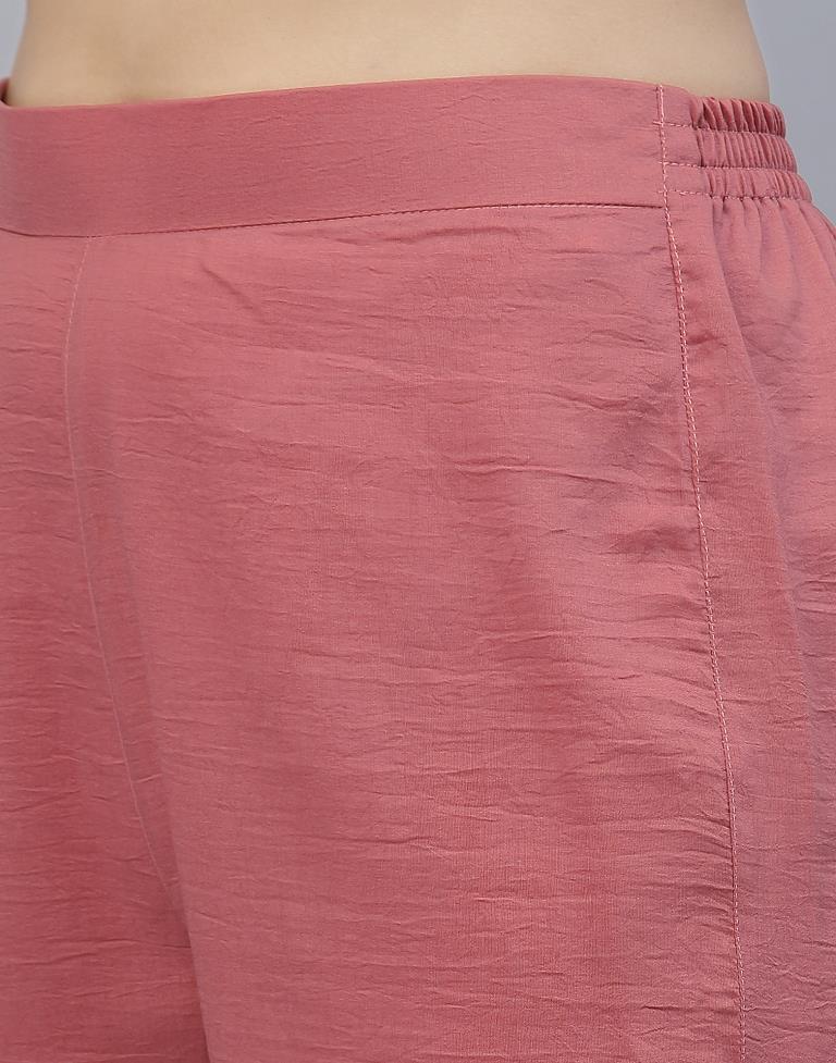 Light Pink Kurti With Pant And Dupatta | Leemboodi