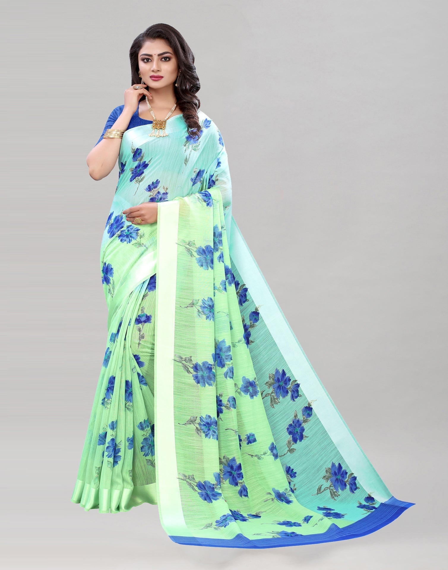 Mint Green Cotton Saree | Sudathi