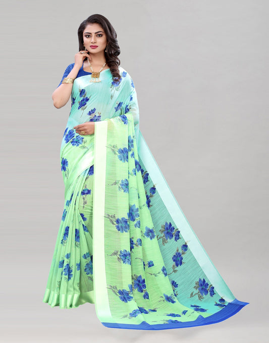 Mint Green Cotton Saree | Sudathi