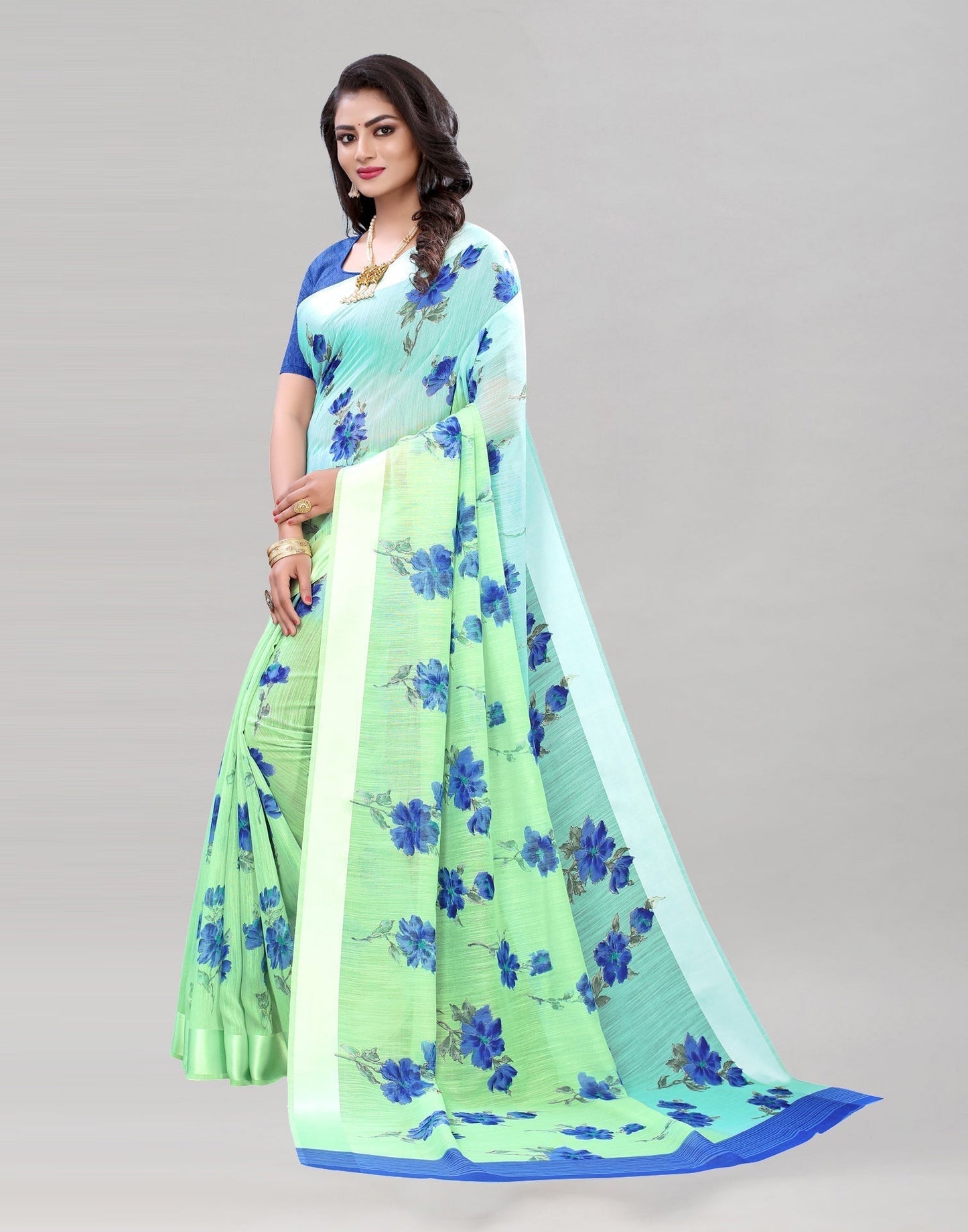 Mint Green Cotton Saree | Sudathi