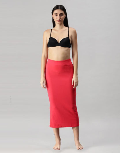 Tomato Red Coloured Lycra Solid Saree Shapewear | Sudathi