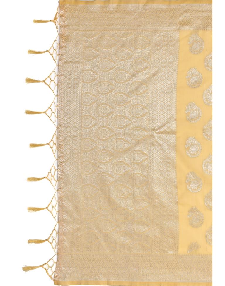 Mellow Yellow Banarasi Cotton Saree
