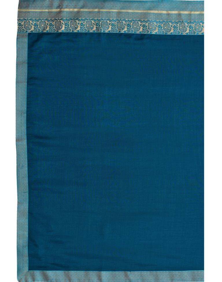 Prussian Blue Coloured Poly Silk Plain Saree | Sudathi