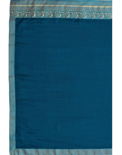 Prussian Blue Coloured Poly Silk Plain Saree | Sudathi