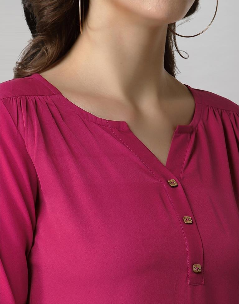 Pink Coloured Crepe Mill Dyed Top | Sudathi