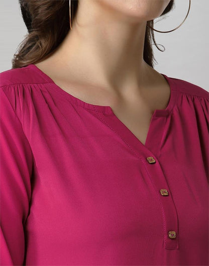 Pink Coloured Crepe Mill Dyed Top | Sudathi