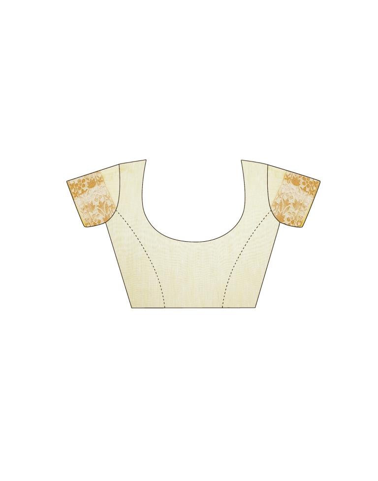 Mellow Yellow Coloured Cotton Blend Jacquard Partywear saree | Sudathi