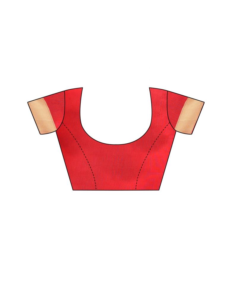 Red Coloured Poly Silk Jacquard Partywear saree | Sudathi