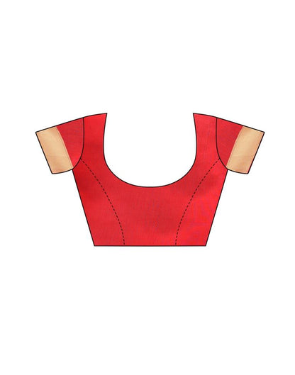 Red Coloured Poly Silk Jacquard Partywear saree | Sudathi