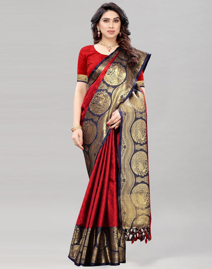 Maroon Silk Saree | Sudathi