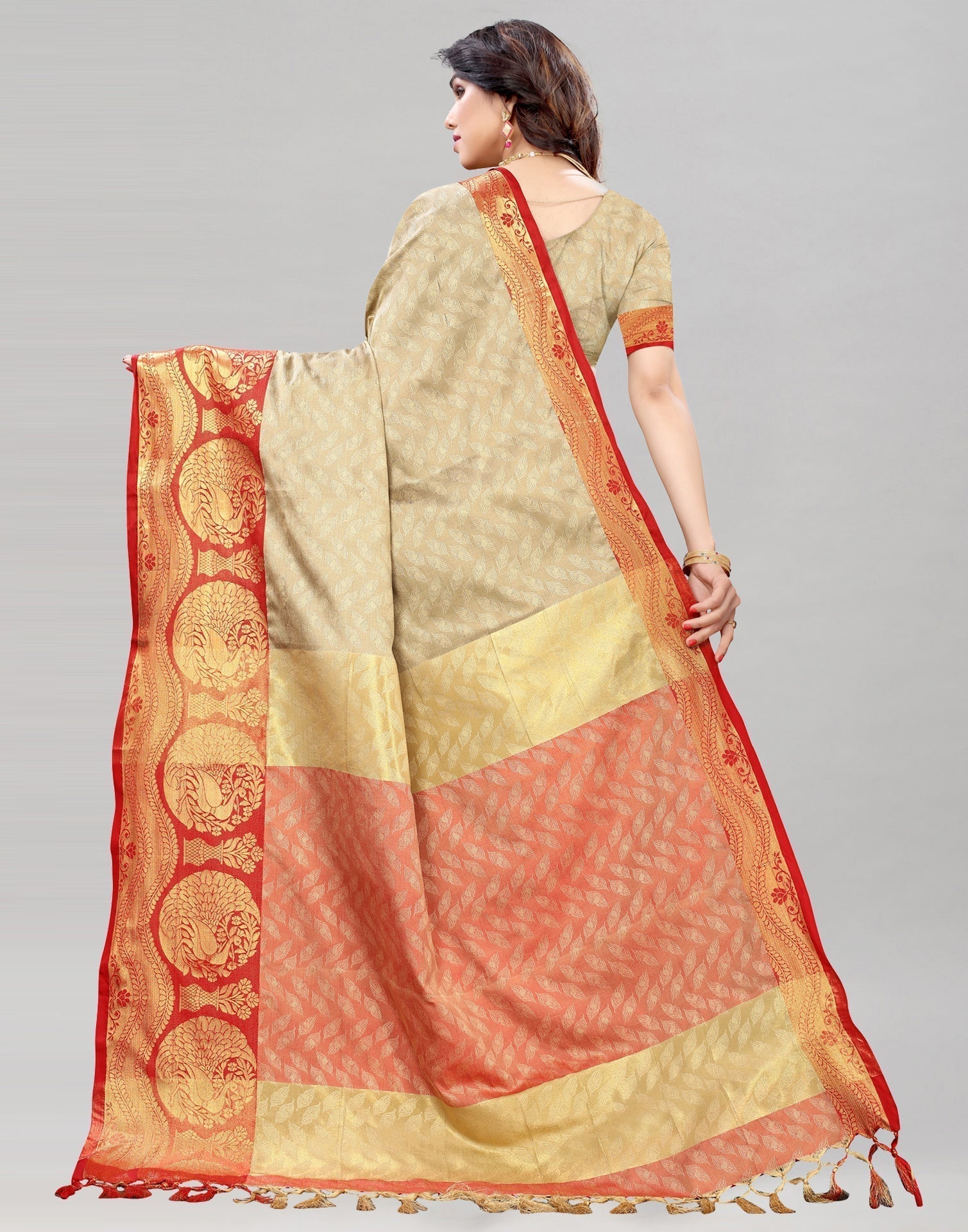 Beige Silk Saree | Leemboodi