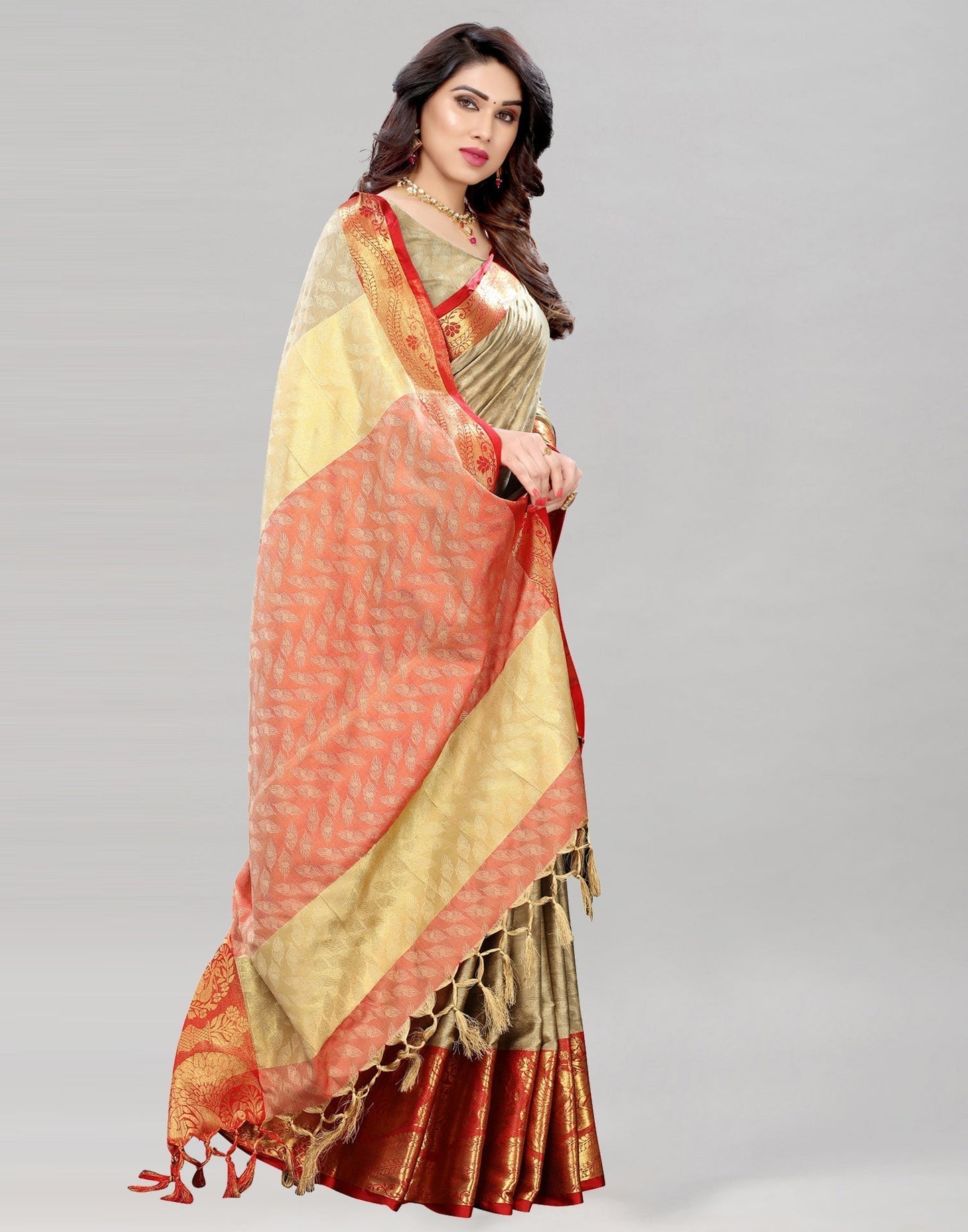 Beige Silk Saree | Leemboodi