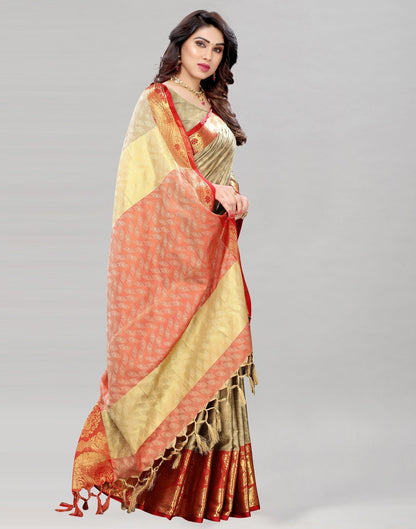 Beige Silk Saree | Leemboodi