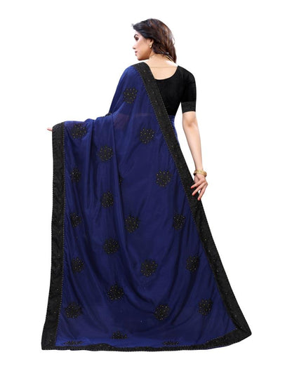 Royal Blue Coloured Poly Silk Embellished Partywear saree | Sudathi