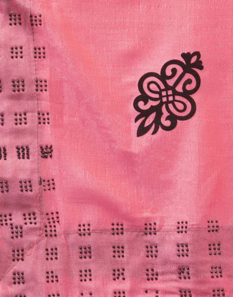 Peach Coloured Poly Silk Embellished Partywear saree | Sudathi