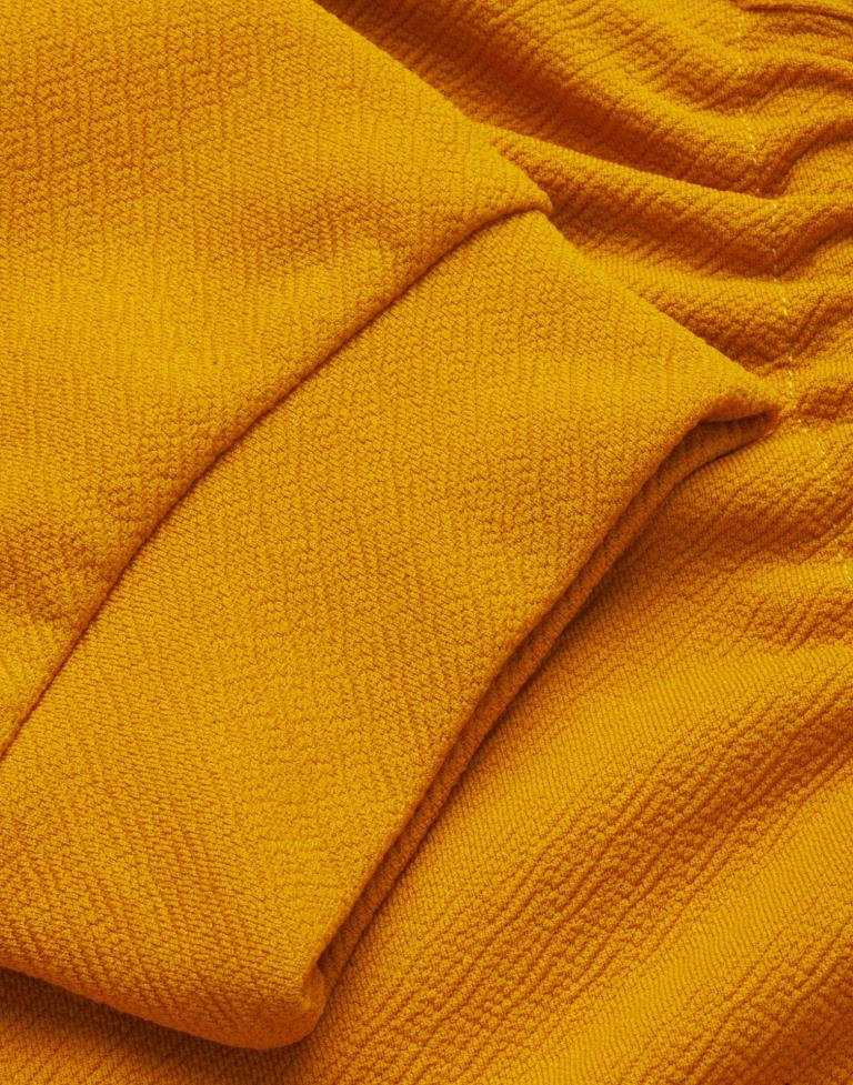 Adorable Mustard Yellow Coloured Knitted Lycra Tops | Leemboodi