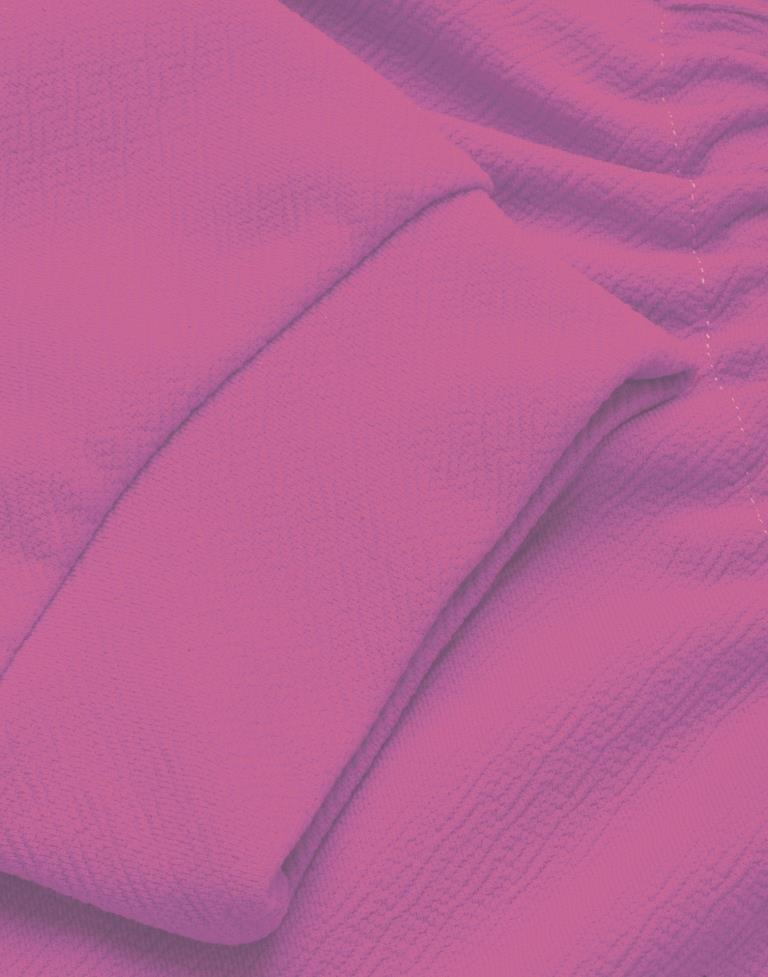 Dashing Pink Coloured Knitted Lycra Tops | Sudathi