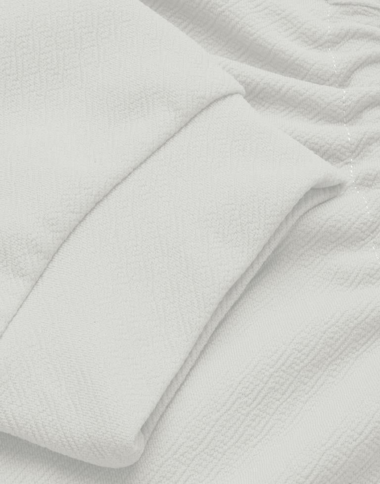 Charming White Coloured Knitted Lycra Tops | Sudathi