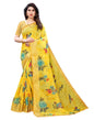 Yellow Coloured Poly Cotton Printed Casual saree | Sudathi