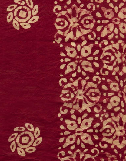 Maroon Coloured Poly Cotton Printed Saree | Sudathi