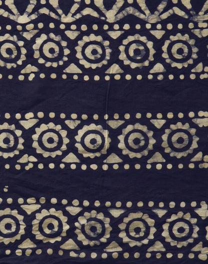 Navy Blue Coloured Poly Cotton Printed Casual saree | Sudathi