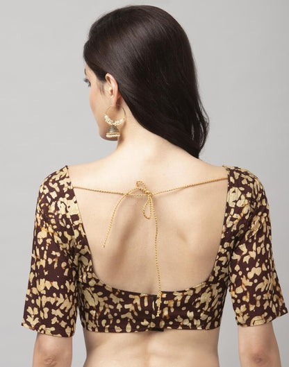 Brown Coloured Poly Cotton Printed Casual saree | Sudathi