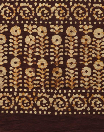 Brown Coloured Poly Cotton Printed Casual saree | Sudathi