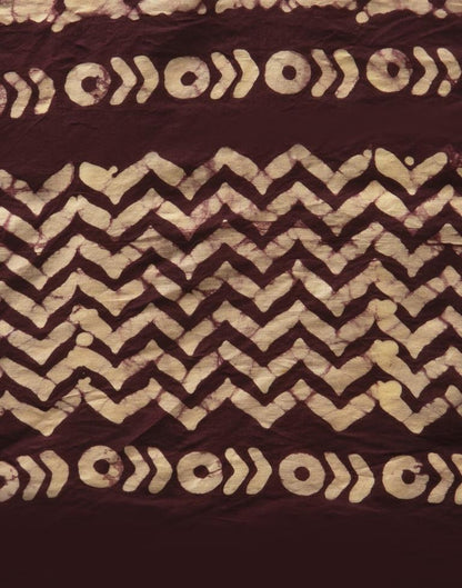 Purple Wine Coloured Poly Cotton Printed Saree | Sudathi