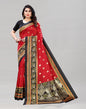 Red Coloured Poly Silk Foil Printed Saree | Sudathi
