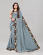 Silver Grey Coloured Poly Silk Embroidered Saree | Sudathi