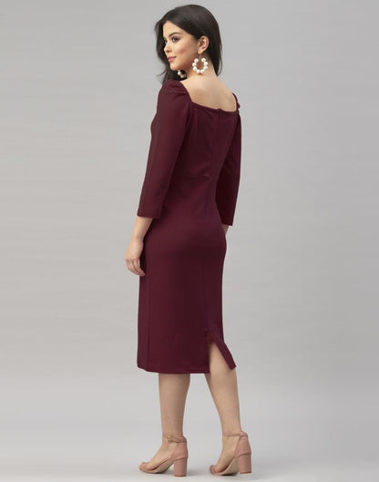 Maroon Knitted Dress | Sudathi