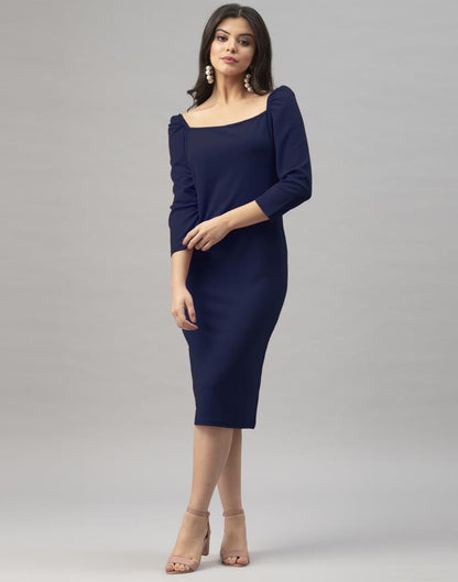 Tremendous Blue Coloured Knitted Lycra Tops | Sudathi