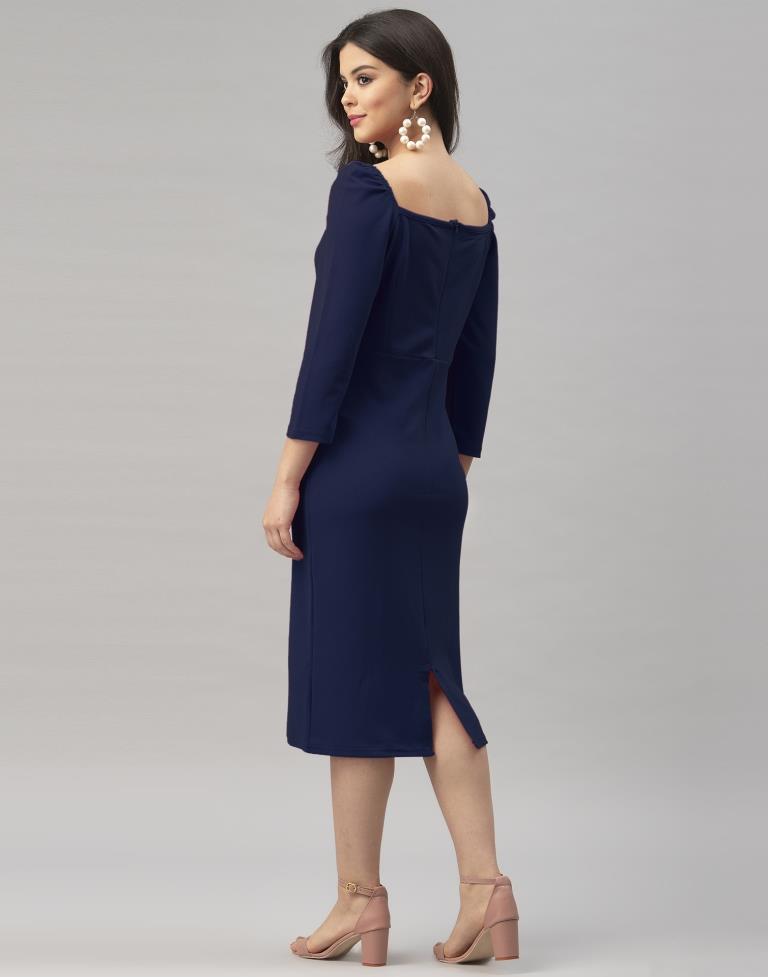 Tremendous Blue Coloured Knitted Lycra Tops | Sudathi