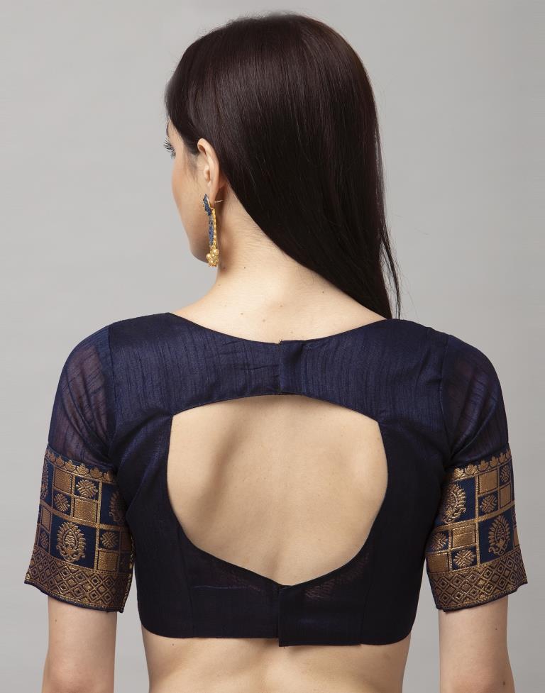 Orange Coloured Poly Silk Embroidered Jacquard Partywear saree | Sudathi