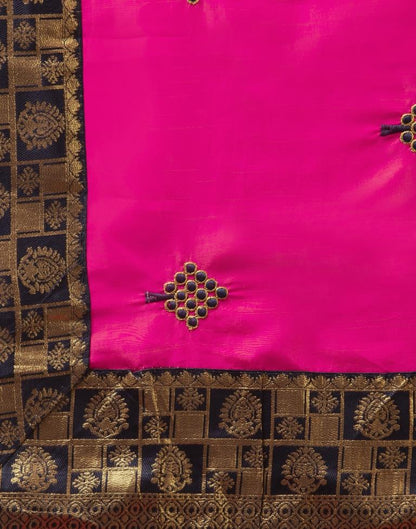 Pink Coloured Poly Silk Embroidered Jacquard Partywear saree | Sudathi