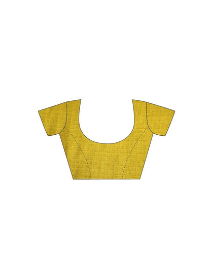 Pineapple Yellow Printed Silk Saree