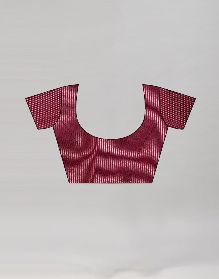 Maroon Coloured Poly Silk Foil Printed Saree | Sudathi
