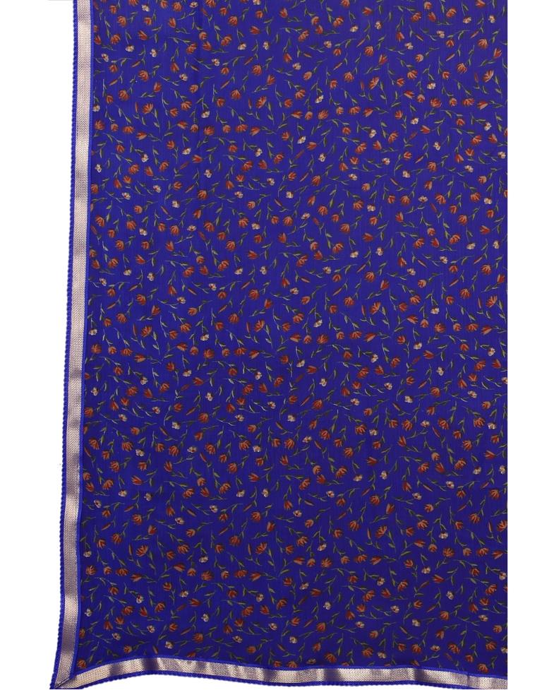 Blue Coloured Chiffon Printed Casual saree | Sudathi