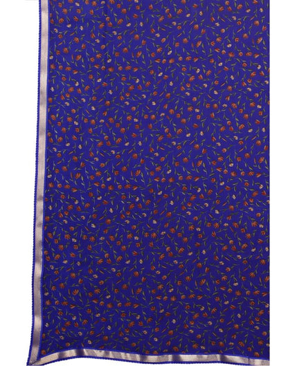 Blue Coloured Chiffon Printed Casual saree | Sudathi