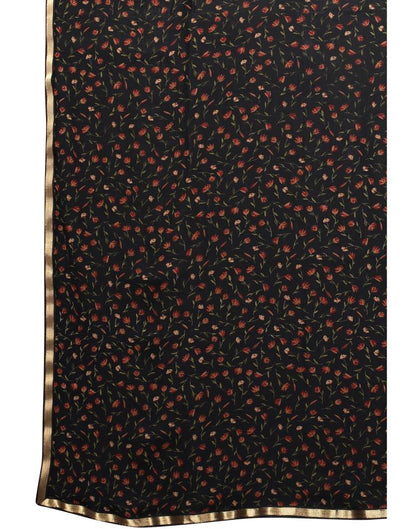 Black Coloured Chiffon Printed Casual saree | Sudathi