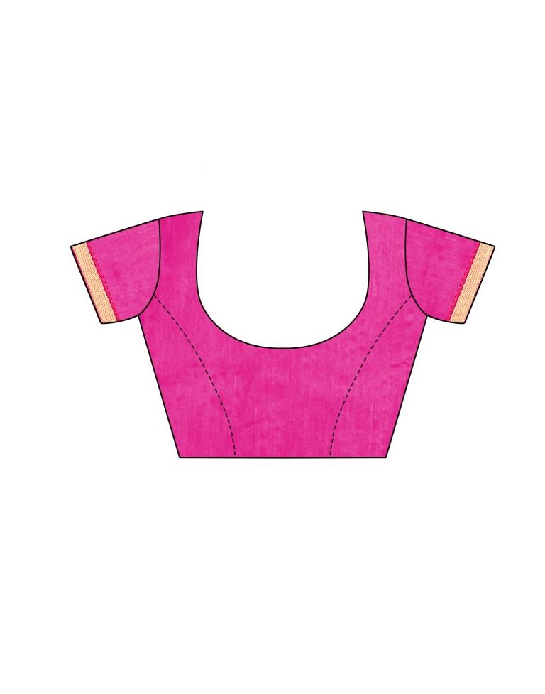 Hot Pink Coloured Chiffon Bandhani Printed Casual saree | Sudathi