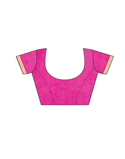 Hot Pink Coloured Chiffon Bandhani Printed Casual saree | Sudathi