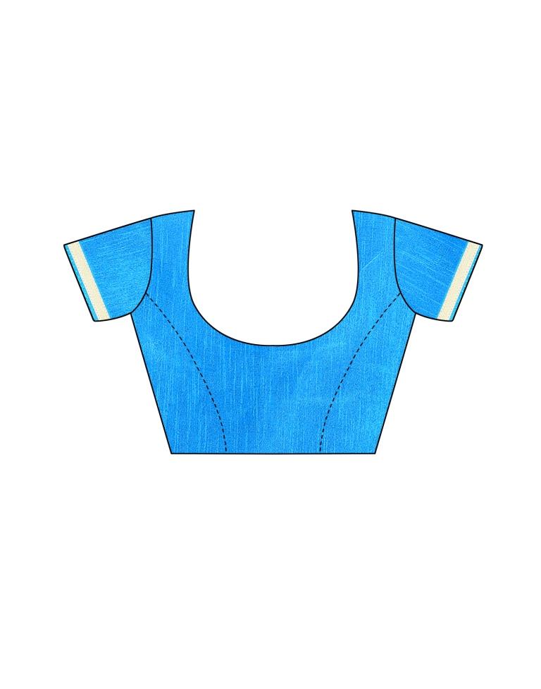 Sky Blue Coloured Chiffon Bandhani Printed Casual saree | Sudathi