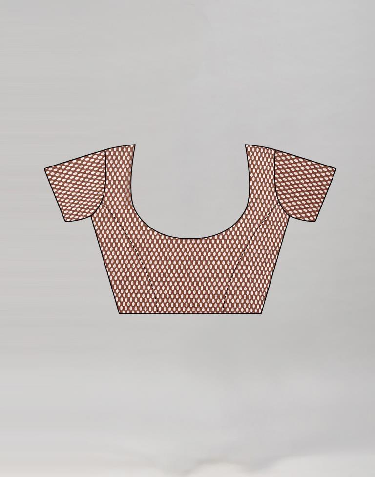 Brown Coloured Poly Cotton Printed Saree | Sudathi