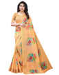 Light Orange Printed Cotton Saree