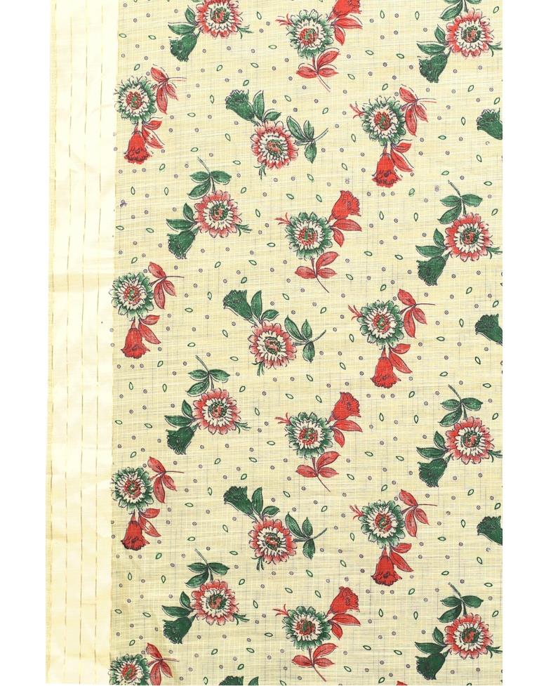 Light Yellow Woven Cotton Plain Saree | Sudathi