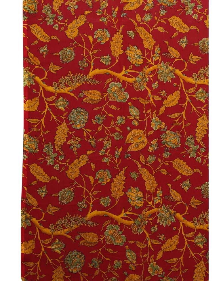 Maroon Coloured Chiffon Printed Saree | Sudathi